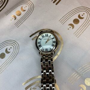 Anne Klein Silver and White Wall Clock Elegant Decor
